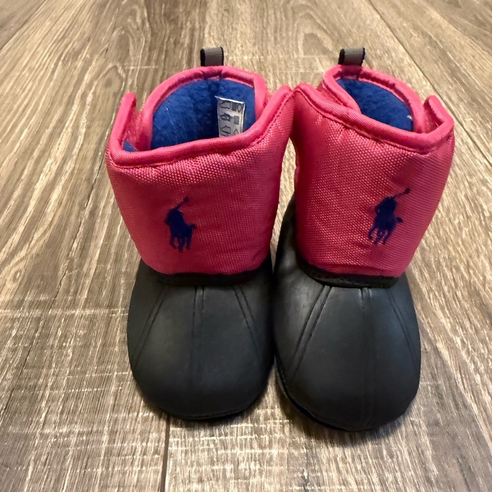Ralph Lauren Active Pink Nylon Albirta EZ baby boots size 2
